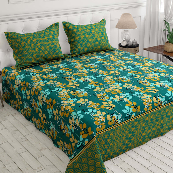 OPULENT TEAL FOLIAGE Xara Bed Sheet