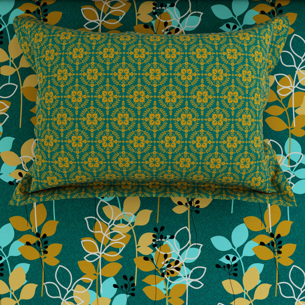 OPULENT TEAL FOLIAGE Xara Bed Sheet