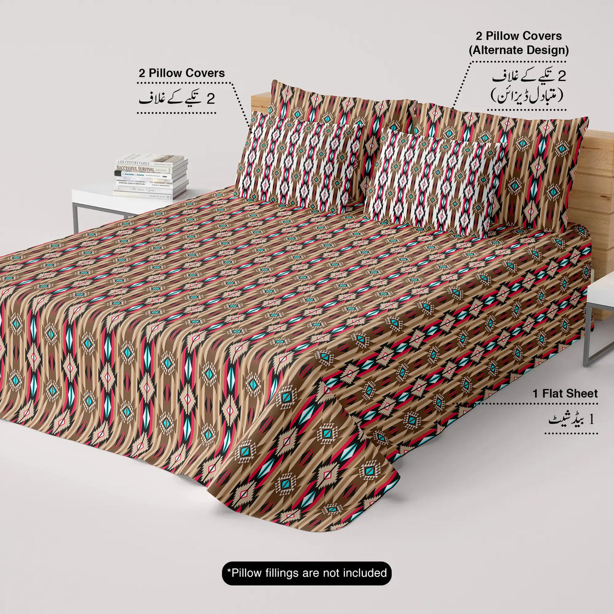 Bedsheet set with 4 pillowcases 8718