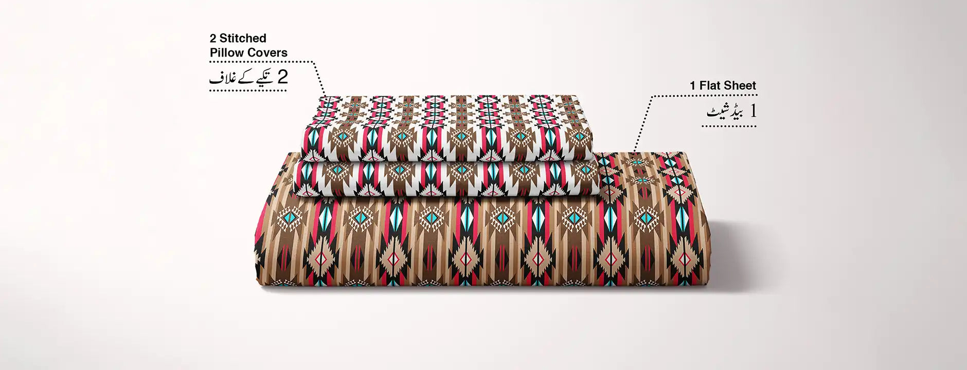 Bedsheet set with 2 pillowcases 8718