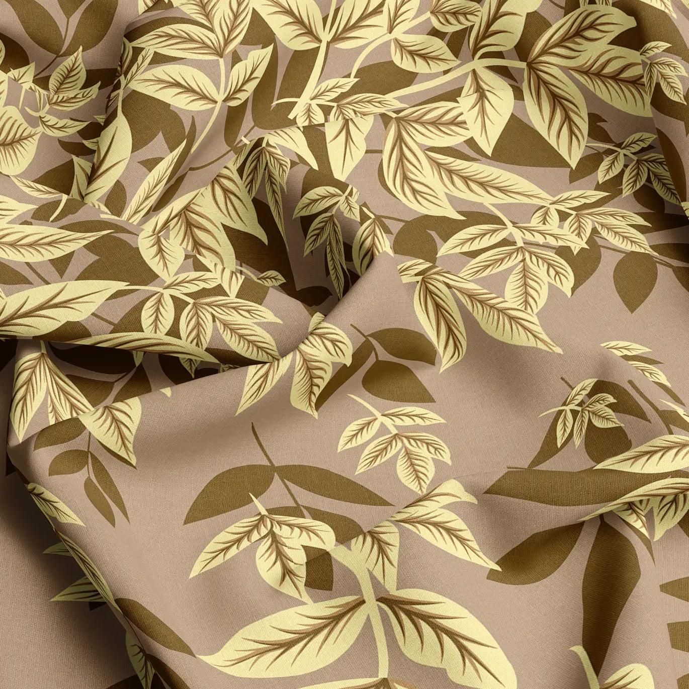 MOCHA LEAVES SATEEN BED SHEET SET