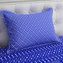 Royal Blue Geometric Block Print Xara Bed Sheet Set