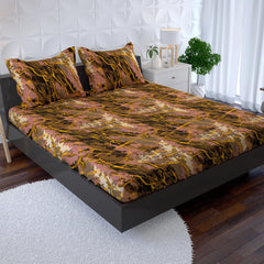 Sateen Fitted Bed Sheet Set 8778 Brown
