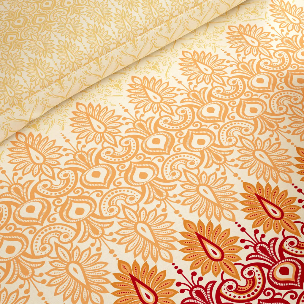 SAFFRON BLOOM Xara 8 Pcs King Reversible Quilt Cover Set Bedsheet