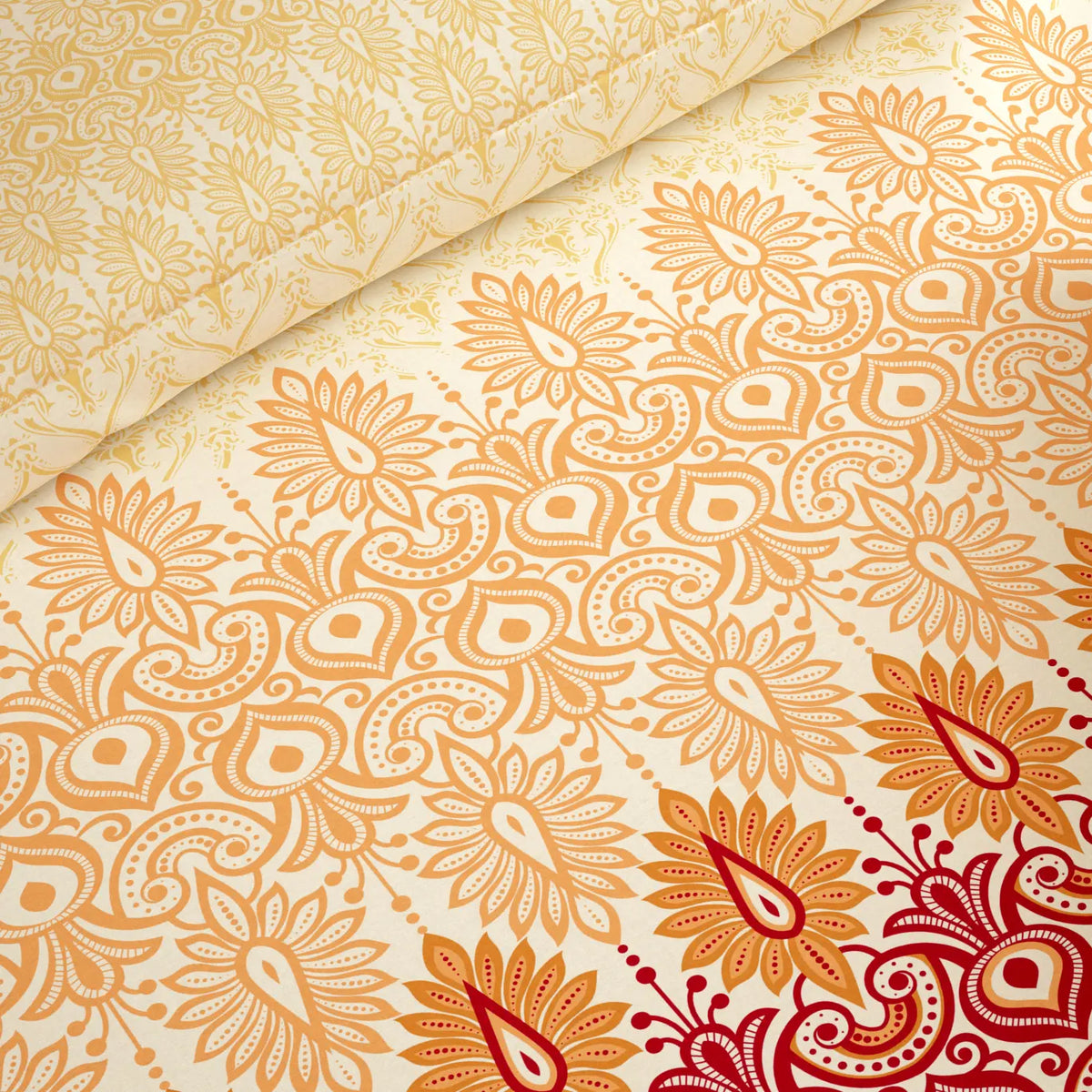 SAFFRON BLOOM Xara 8 Pcs King Reversible Quilt Cover Set Bedsheet