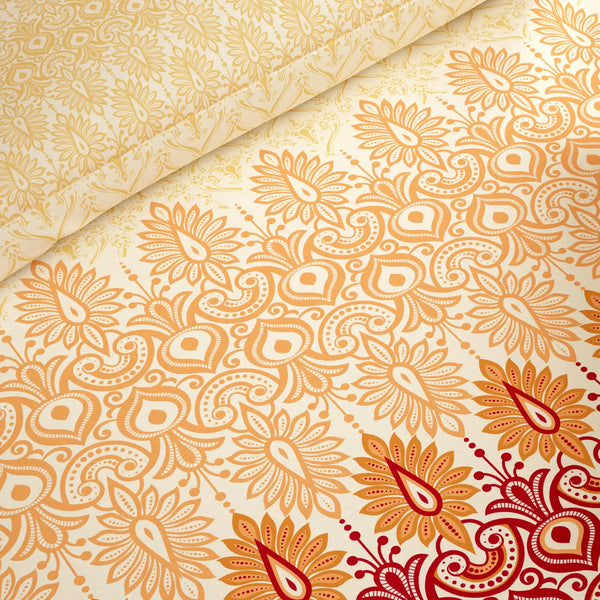 SAFFRON BLOOM Xara 8 Pcs King Reversible Quilt Cover Set Bedsheet