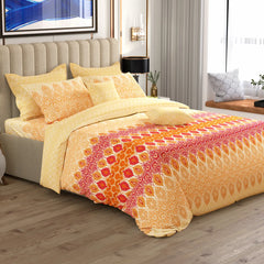 SAFFRON BLOOM Xara 8 Pcs King Reversible Quilt Cover Set Bedsheet