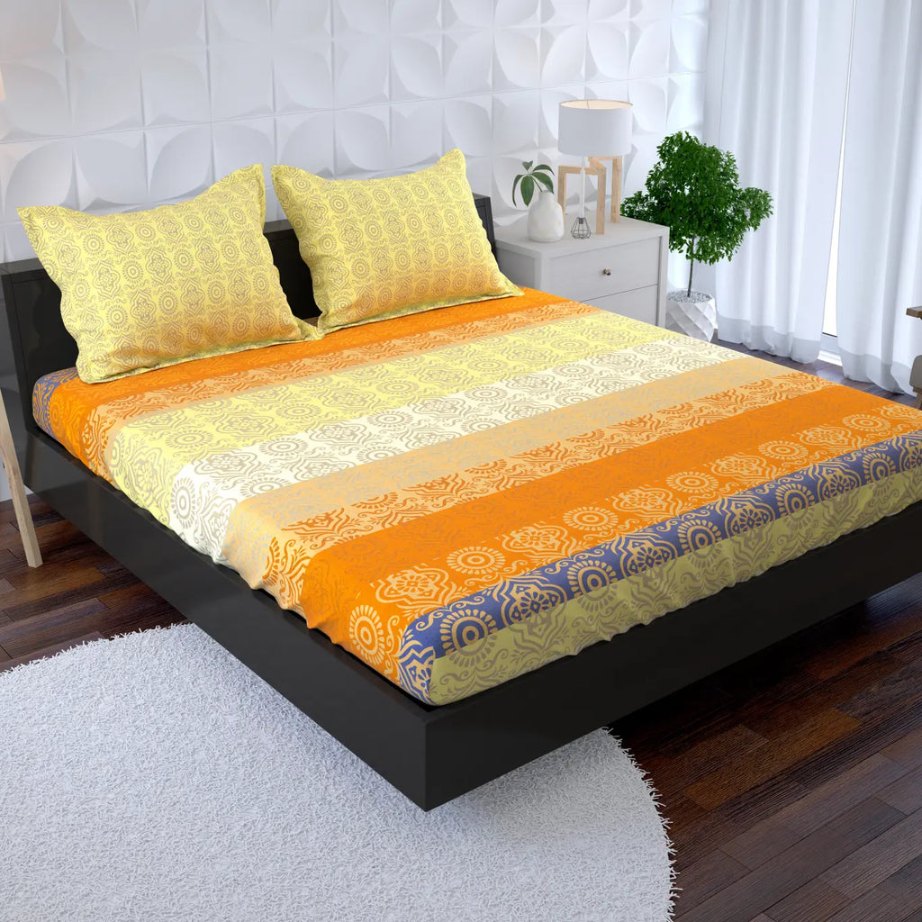 SUNSET MEDALLION STRIPES Xara Fitted Bed Sheet Set