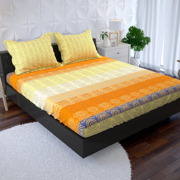 SUNSET MEDALLION STRIPES Xara Fitted Bed Sheet Set