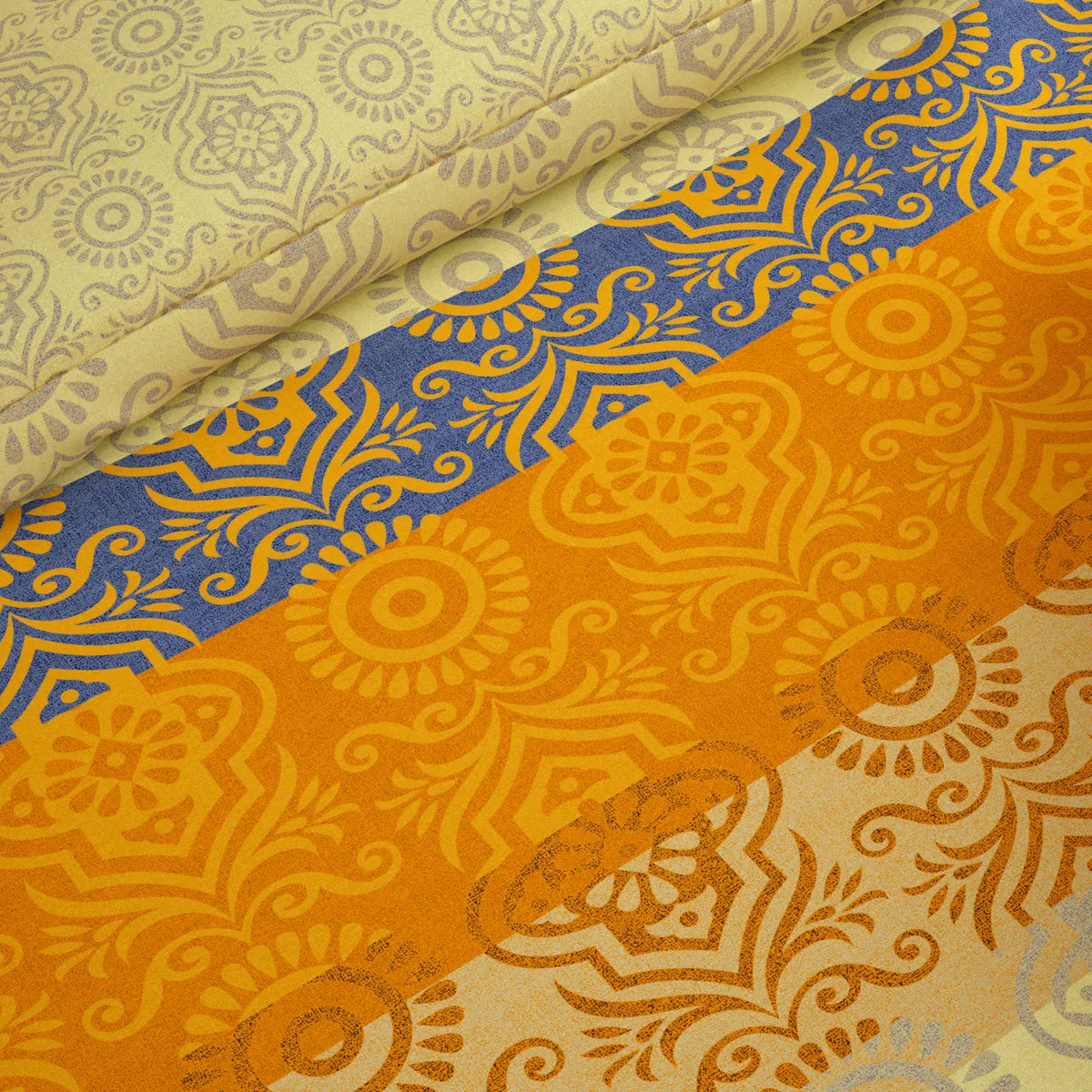 SUNSET MEDALLION STRIPE Xara 8 Pcs King Reversible Quilt Cover Set Bedsheet