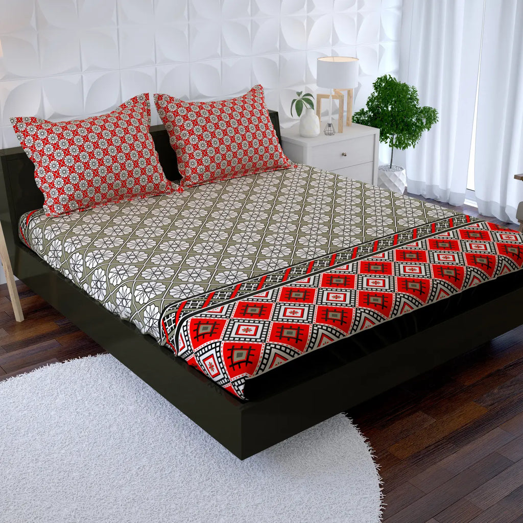 GEOMETRIC WEAVE Xara Fitted Bed Sheet Set