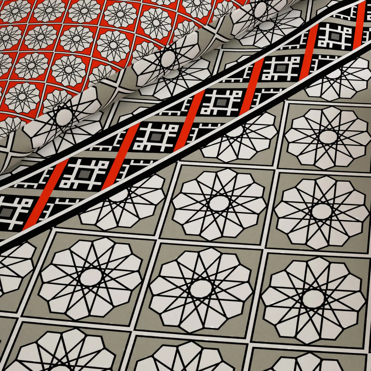 GEOMETRIC WEAVE Xara 8 Pcs King Reversible Quilt Cover Set Bedsheet