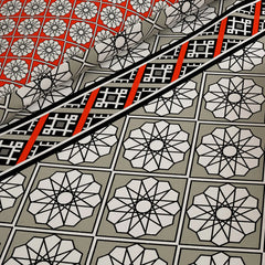 GEOMETRIC WEAVE Xara 8 Pcs King Reversible Quilt Cover Set Bedsheet