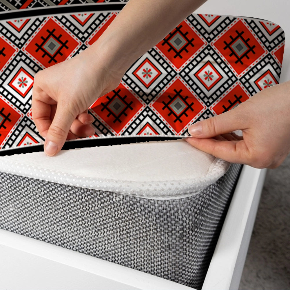 GEOMETRIC WEAVE Xara Fitted Bed Sheet Set