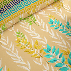 YELLOW LEAF / GEOMETRIC Xara 8 Pcs King Reversible Quilt Cover Set Bedsheet