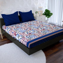 BLUE PAISLEY  Xara Fitted Bed Sheet Set