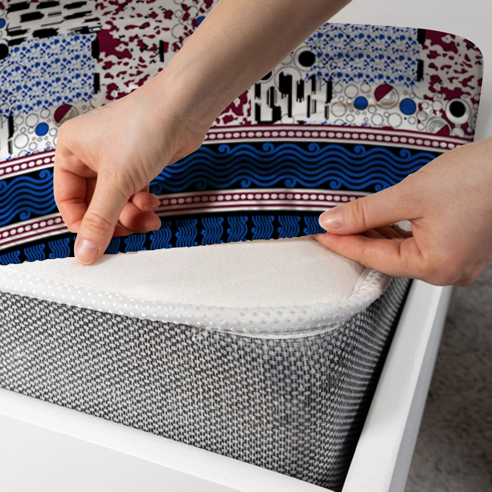 BLUE PAISLEY  Xara Fitted Bed Sheet Set