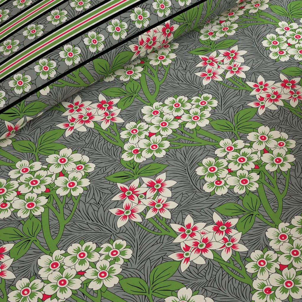 MOSS FLORAL Xara 8 Pcs King Reversible Quilt Cover Set Bedsheet