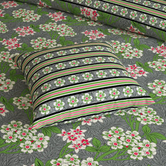 MOSS FLORAL Xara 8 Pcs King Reversible Quilt Cover Set Bedsheet