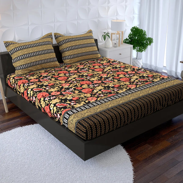 FLORAL BROCADE Xara Fitted Bed Sheet Set