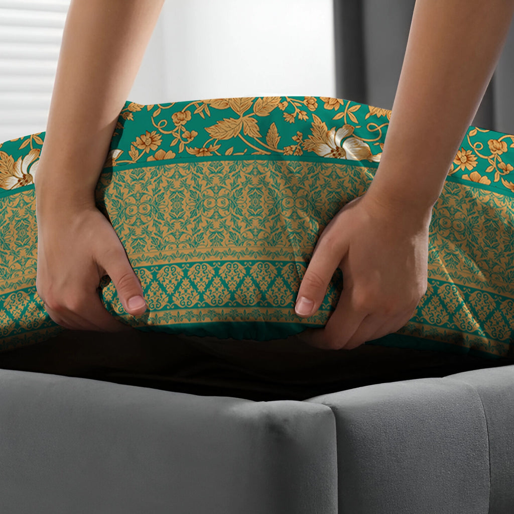 GREEN ELEGANT Xara Fitted Bed Sheet Set