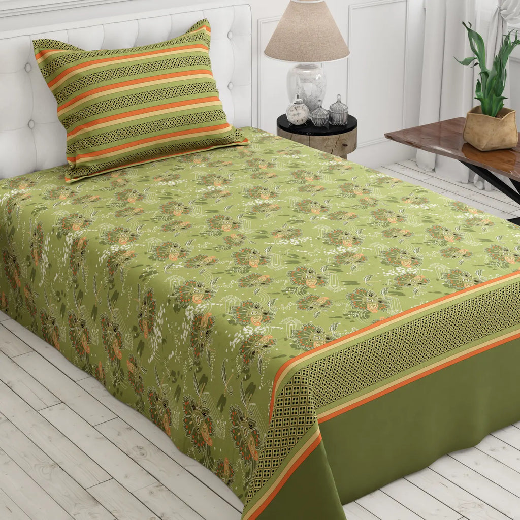 GREEN OVERLAY XARA BED SHEET SET