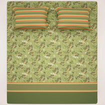 GREEN OVERLAY XARA BED SHEET SET
