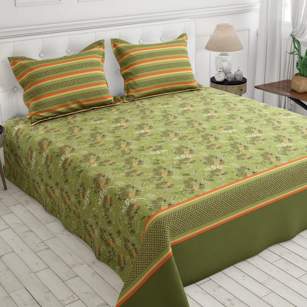 GREEN OVERLAY XARA BED SHEET SET