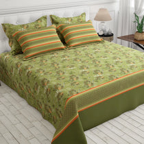 GREEN OVERLAY XARA BED SHEET SET