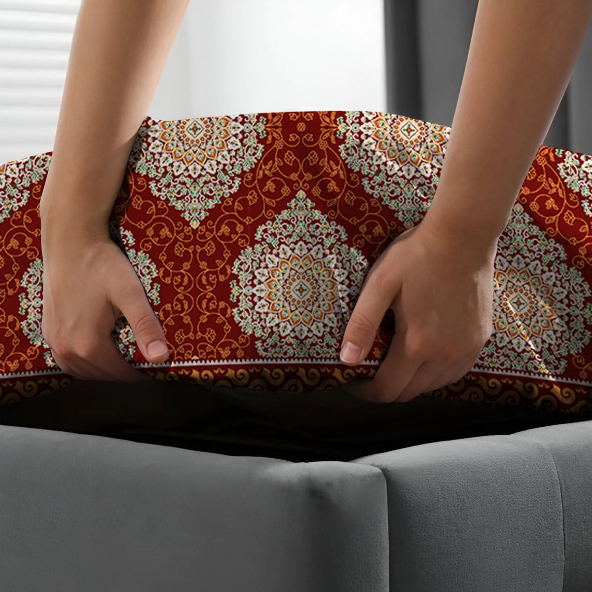 TERRACOTTA JAAL XARA FITTED BED SHEET SET
