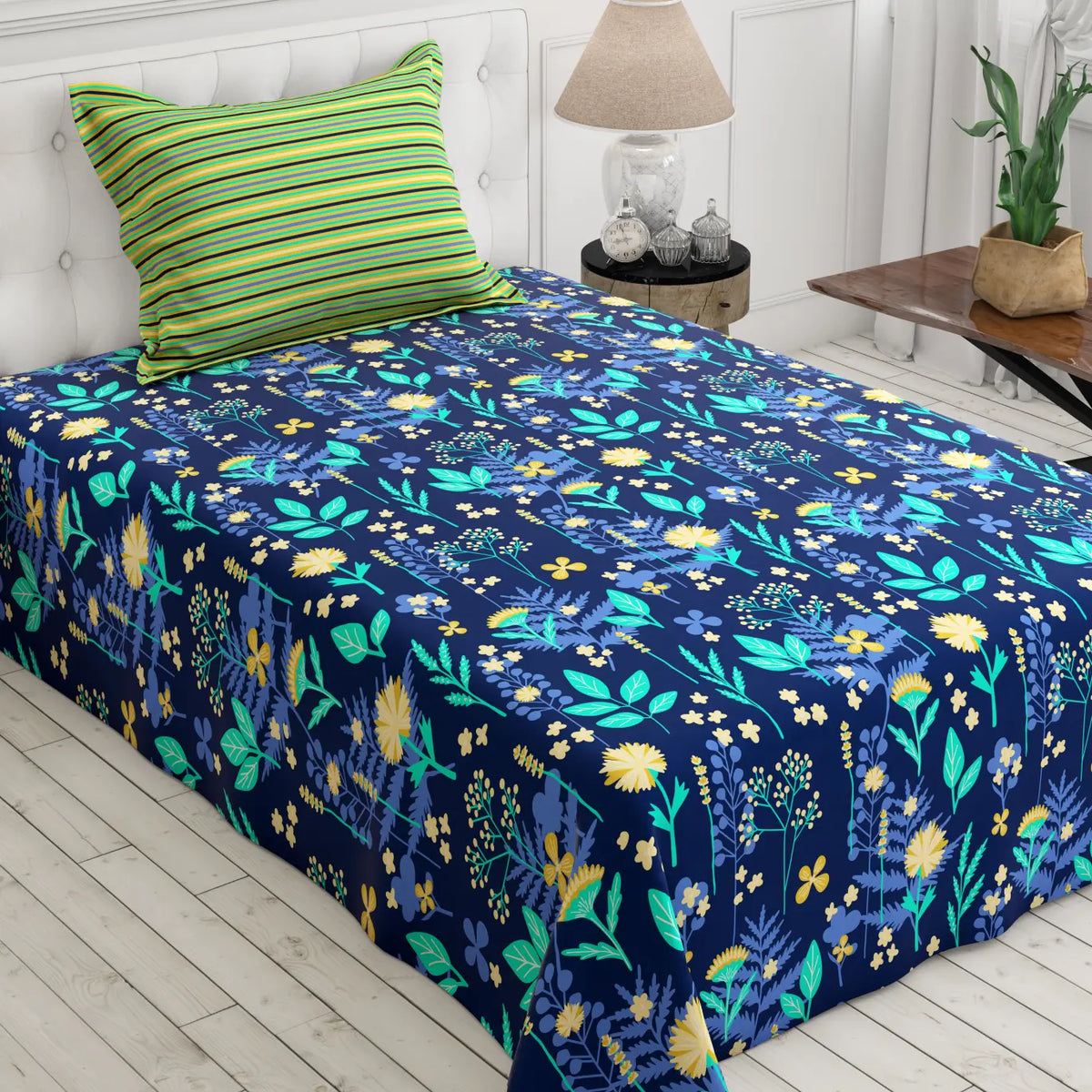 SAPPHIRE LEAF XARA BED SHEET SET