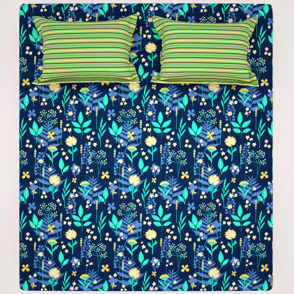 SAPPHIRE LEAF XARA BED SHEET SET