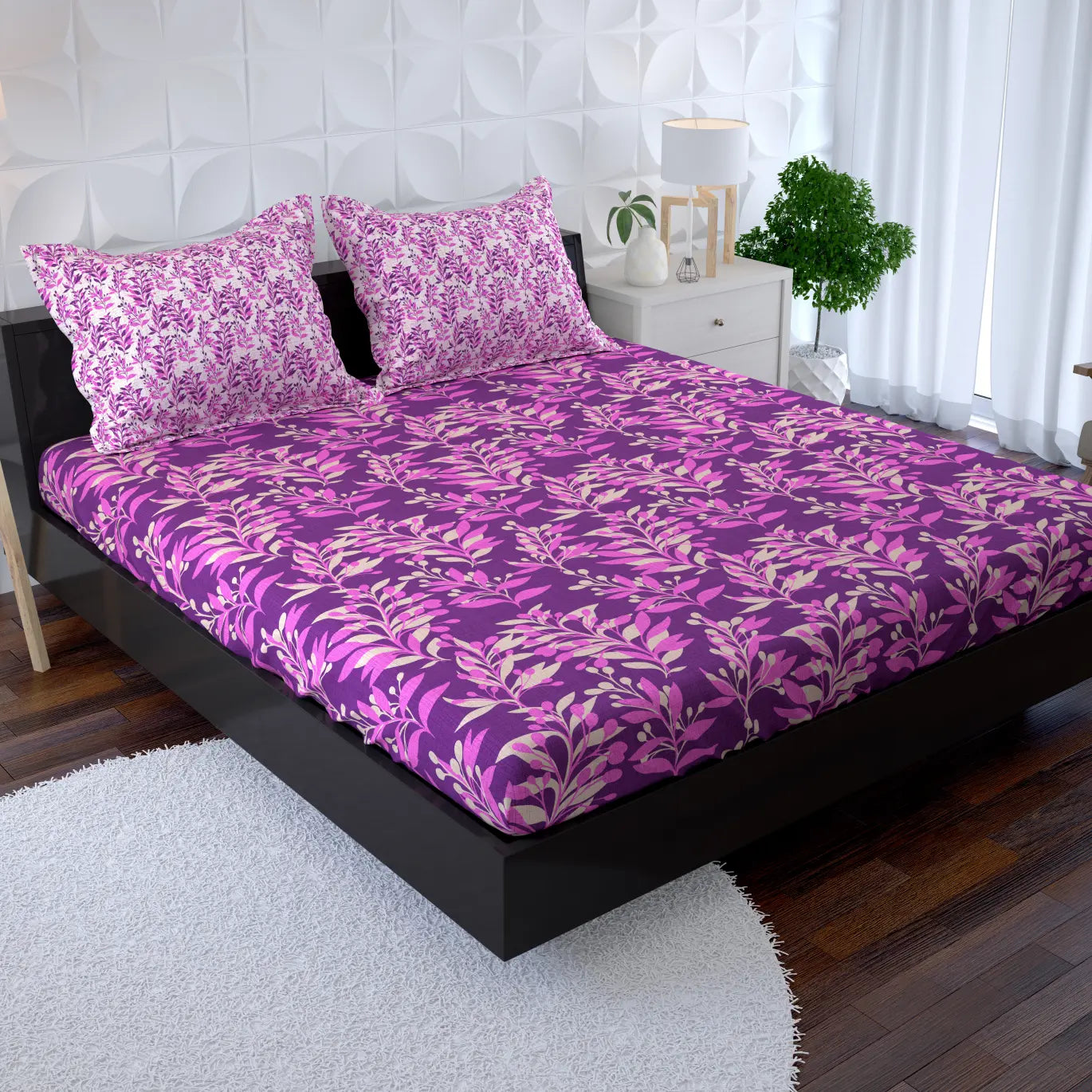 LILAC LEAF CANOPY Xara Fitted Bed Sheet Set