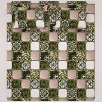 PATCHWORK GREEN SATEEN BED SHEET SET
