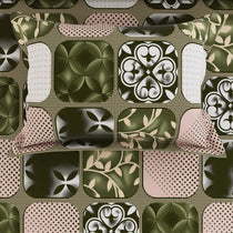 PATCHWORK GREEN SATEEN BED SHEET SET