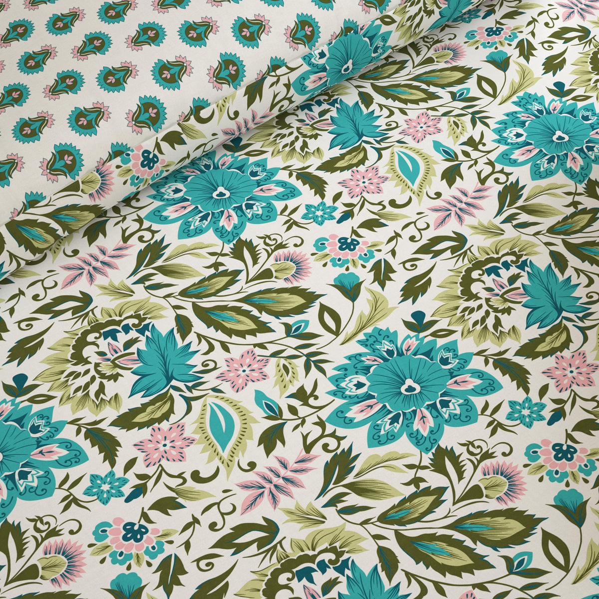 SEA FLORA Xara 8 Pcs King Reversible Quilt Cover Set Bedsheet