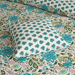 SEA FLORA Xara 8 Pcs King Reversible Quilt Cover Set Bedsheet