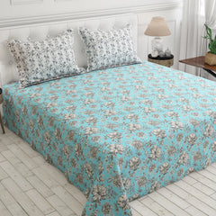 TEAL ROSES XARA BED SHEET SET