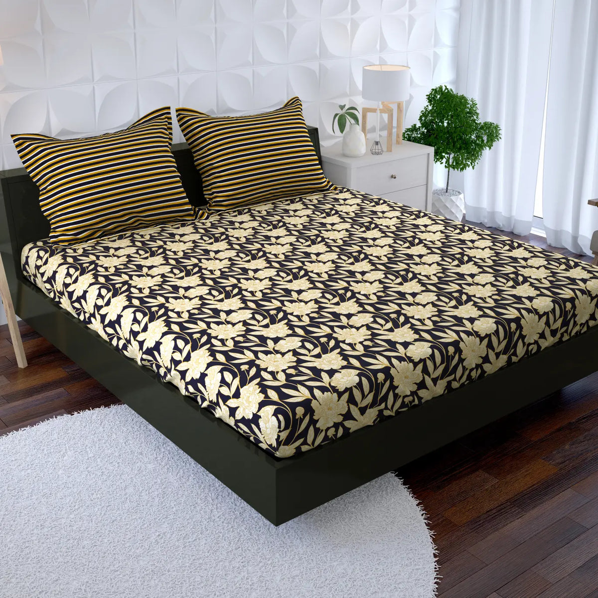 Royal Dusk Xara Fitted Bed Sheet Set