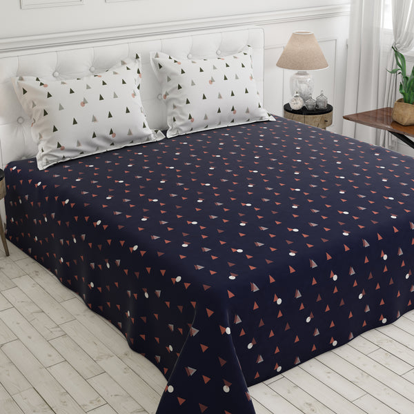 BLUE PRISM Sateen Bed Sheet Set