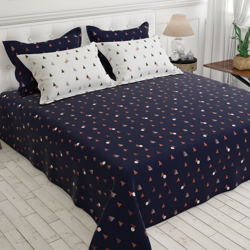 BLUE PRISM Sateen Bed Sheet Set