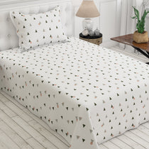 WHITE AURA Sateen Bed Sheet Set