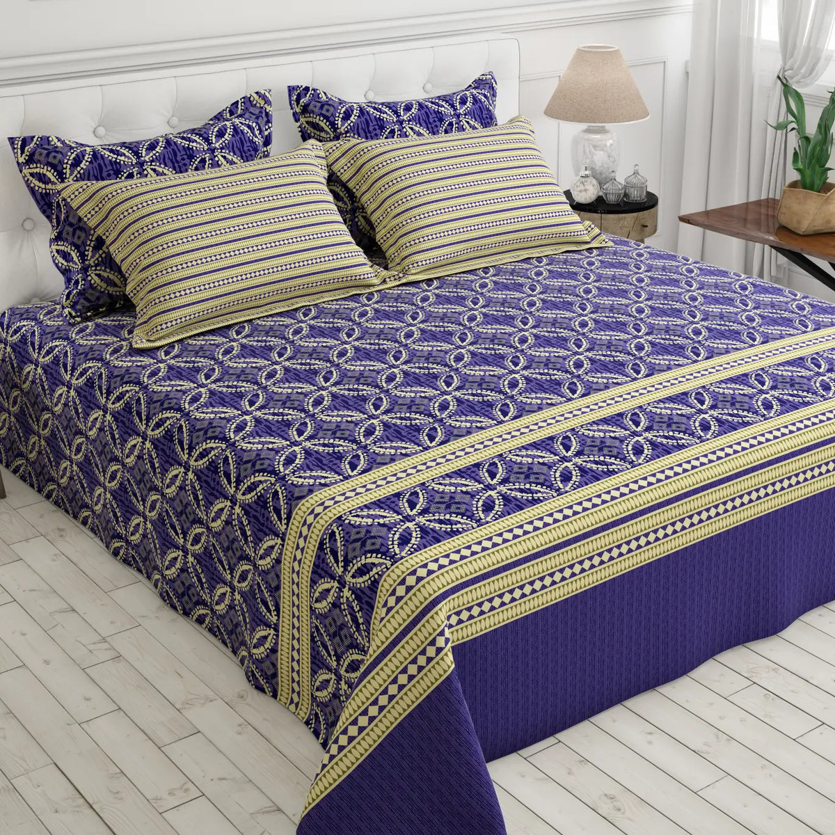 Bedsheet set with 4 pillowcases 9055