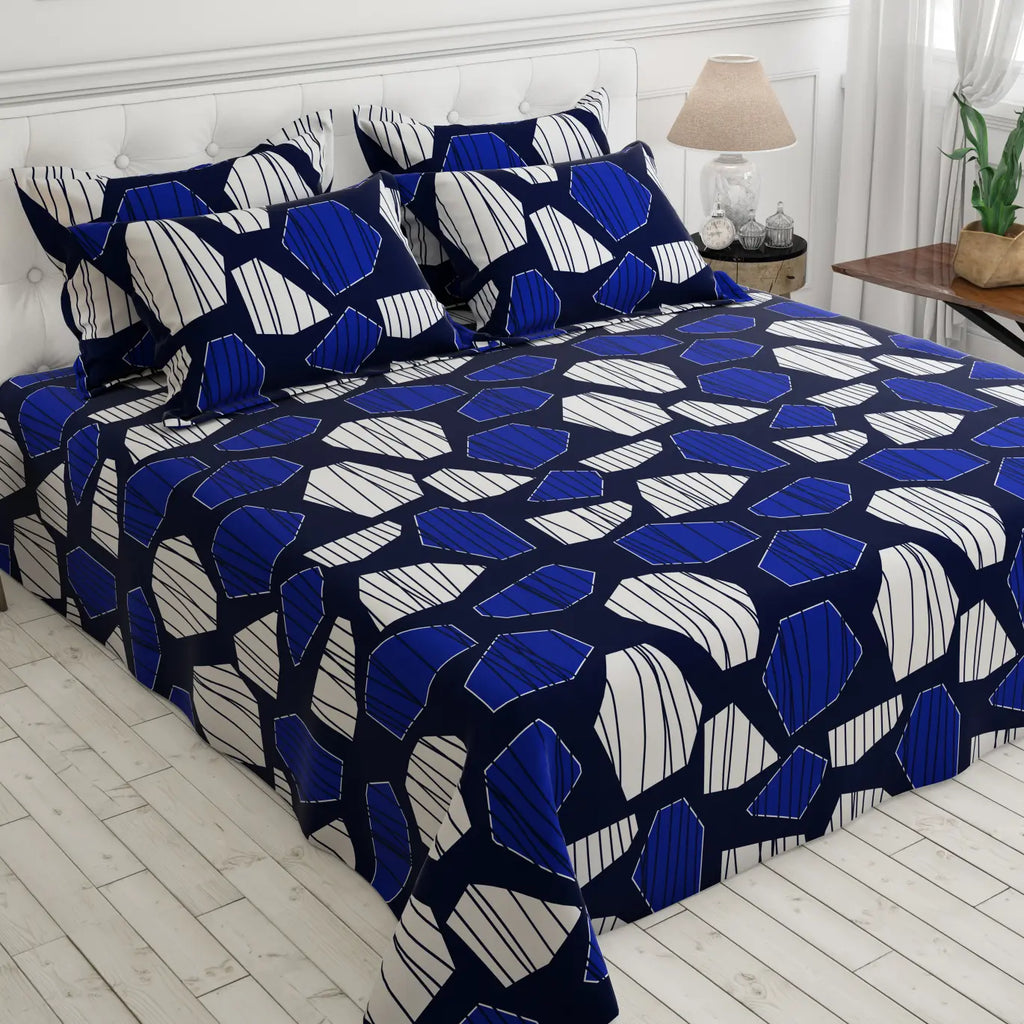 BLUE ESSENCE SATEEN BED SHEET SET