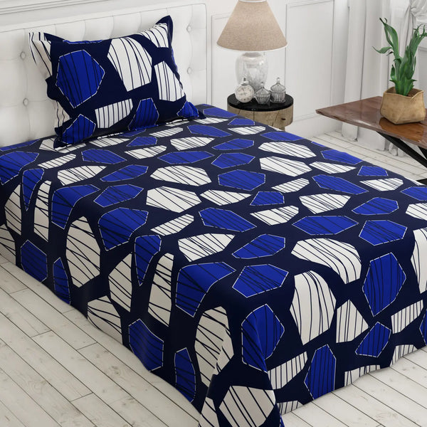 BLUE ESSENCE SATEEN BED SHEET SET