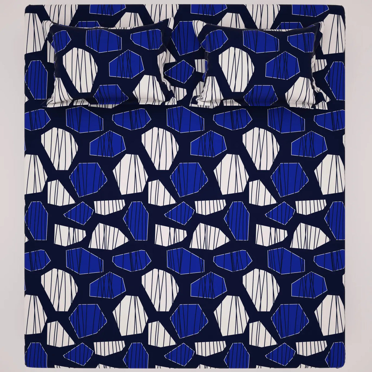 BLUE ESSENCE SATEEN BED SHEET SET