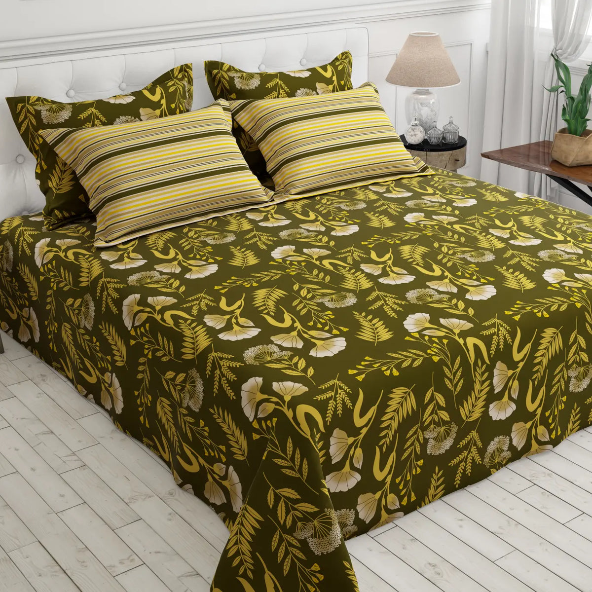 Bedsheet set with 4 pillowcases 9107