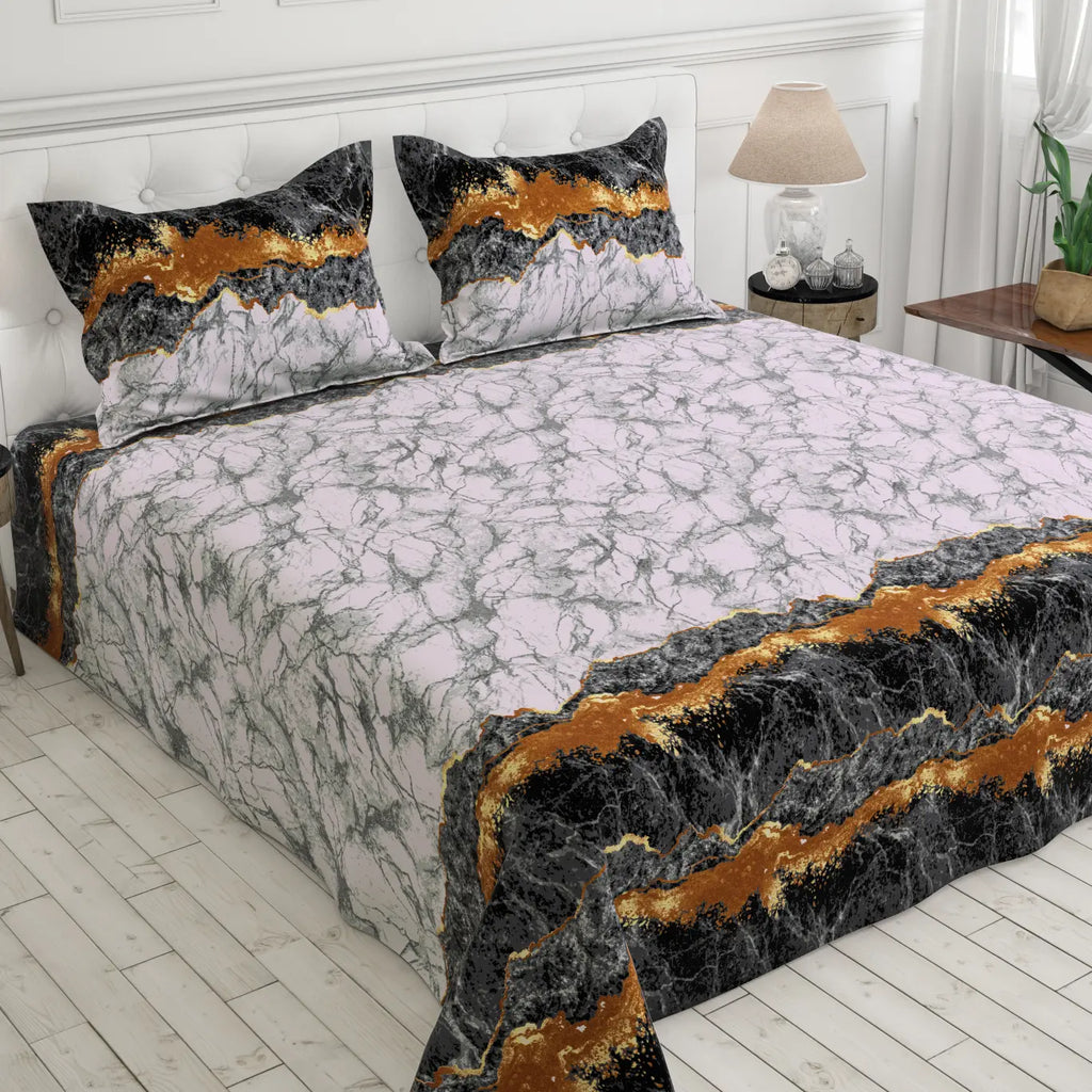 LAVA MARBLE SATEEN BED SHEET SET