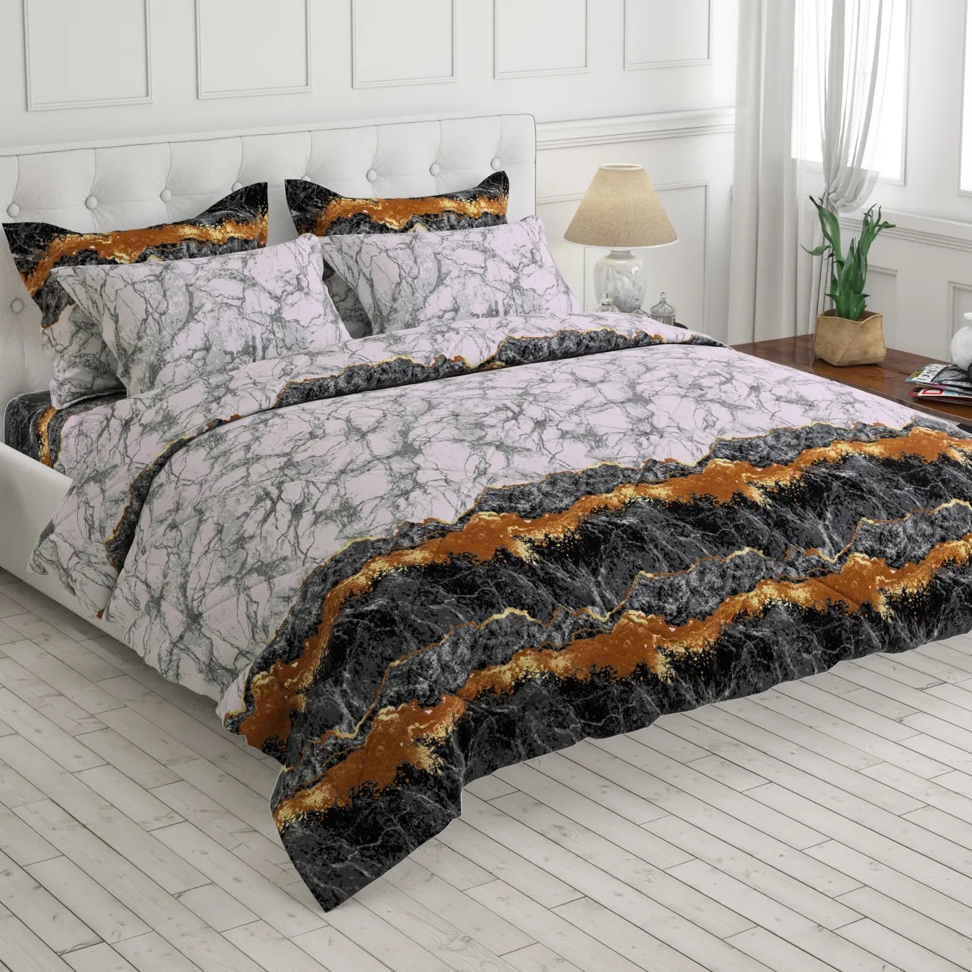 Sateen 6-pcs comforter set 9133