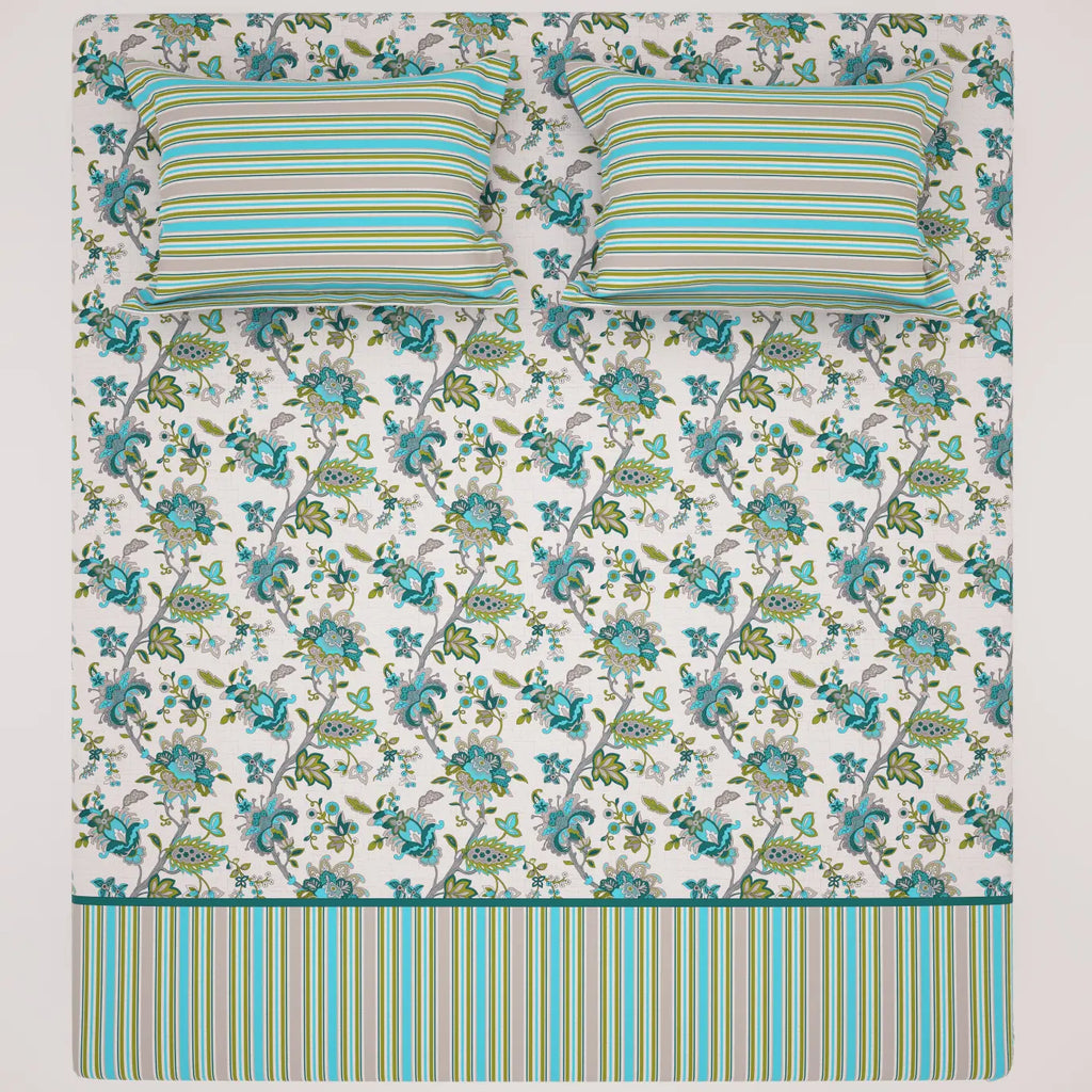 AQUA BLOOM XARA BED SHEET SET